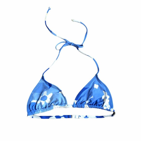 Y2k vintage blue abstract floral bikini top - Picture 3 of 4